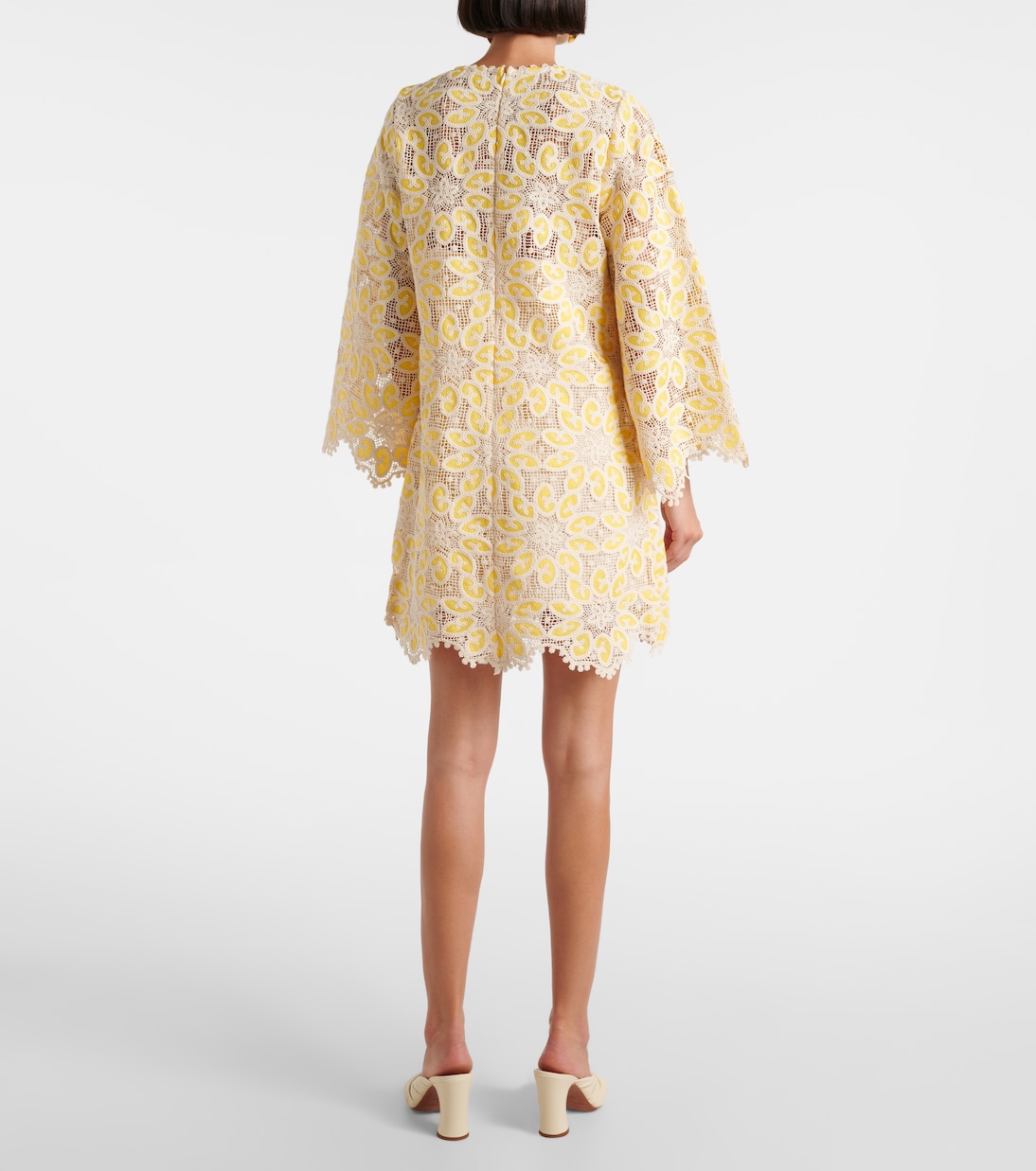 Robe en dentelle de coton à fleurs | Zimmermann