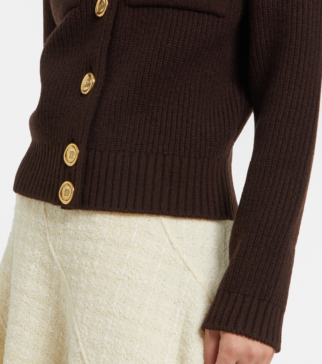 Shearling-trimmed wool and cashmere-blend cardigan | Givenchy