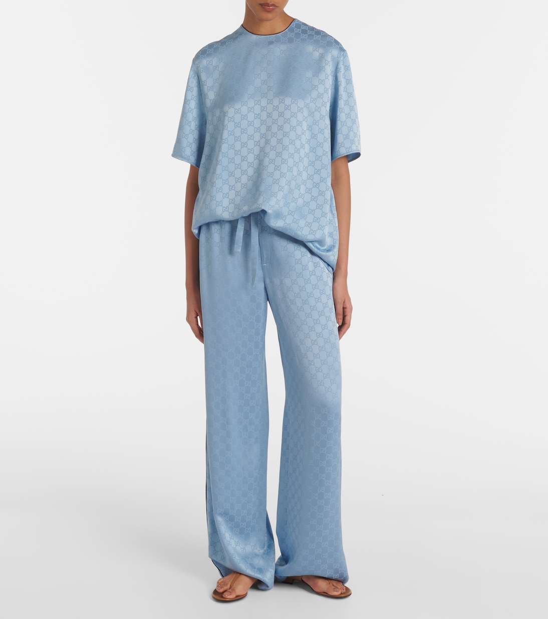 Top oversized de satén con GG | Gucci