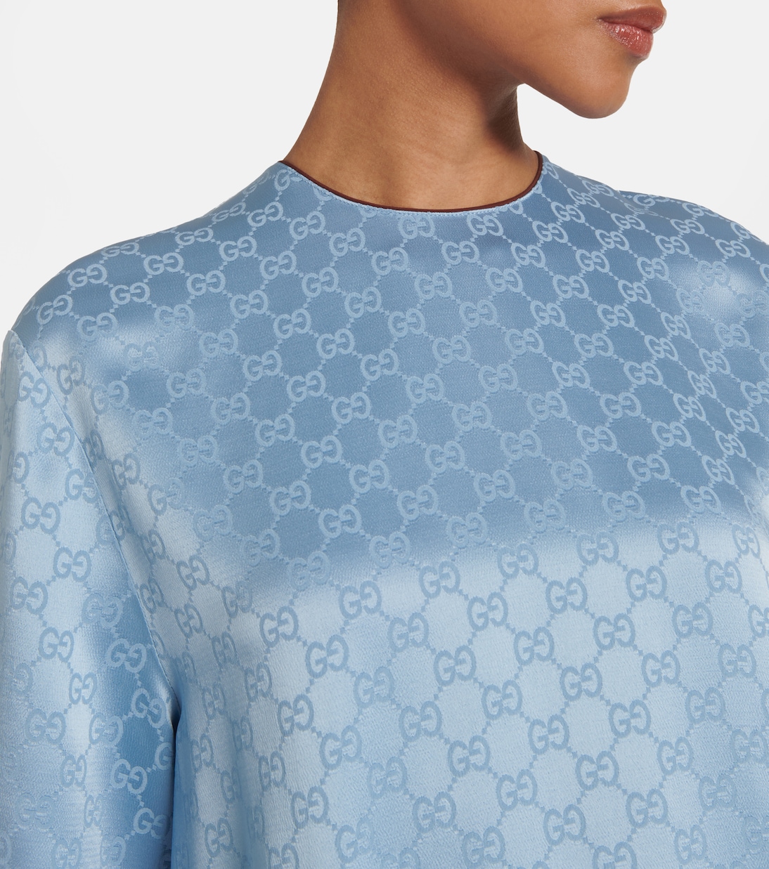 Top oversized de satén con GG | Gucci