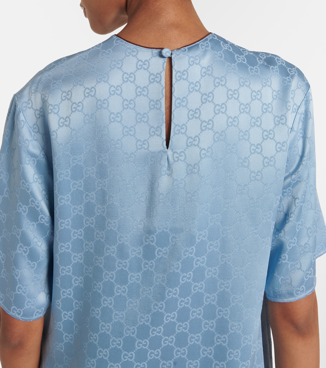 Top oversized de satén con GG | Gucci