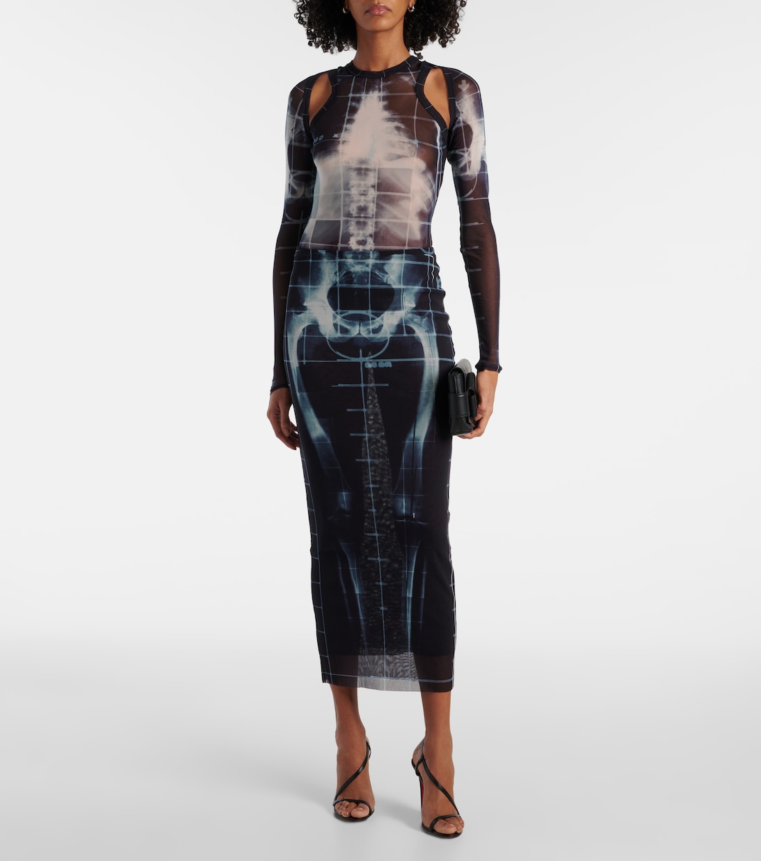 Coprispalle The Black Squeletor in mesh | Jean Paul Gaultier