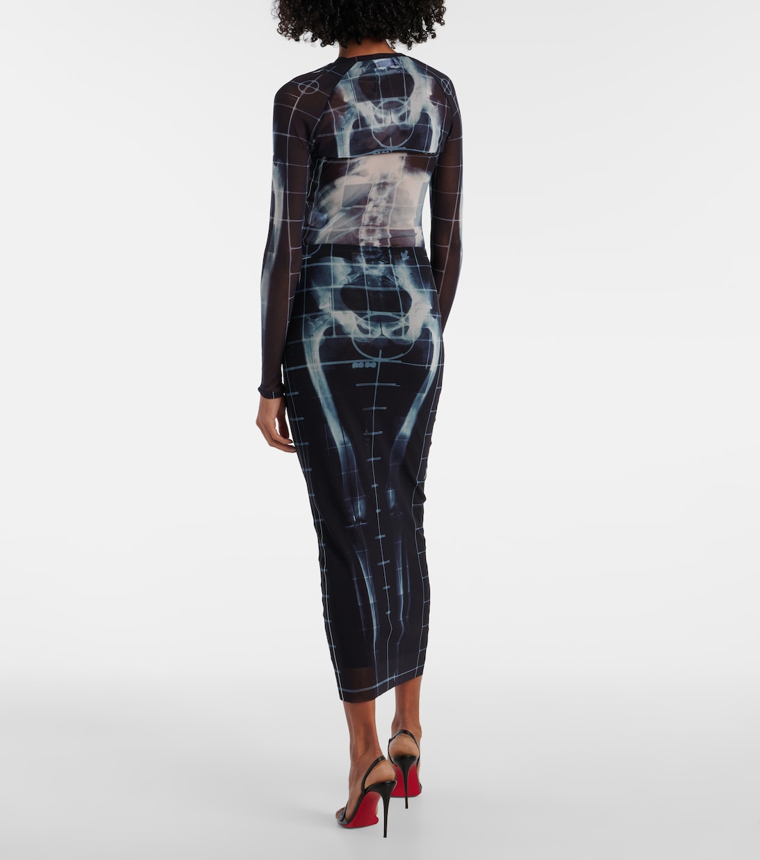 Coprispalle The Black Squeletor in mesh | Jean Paul Gaultier