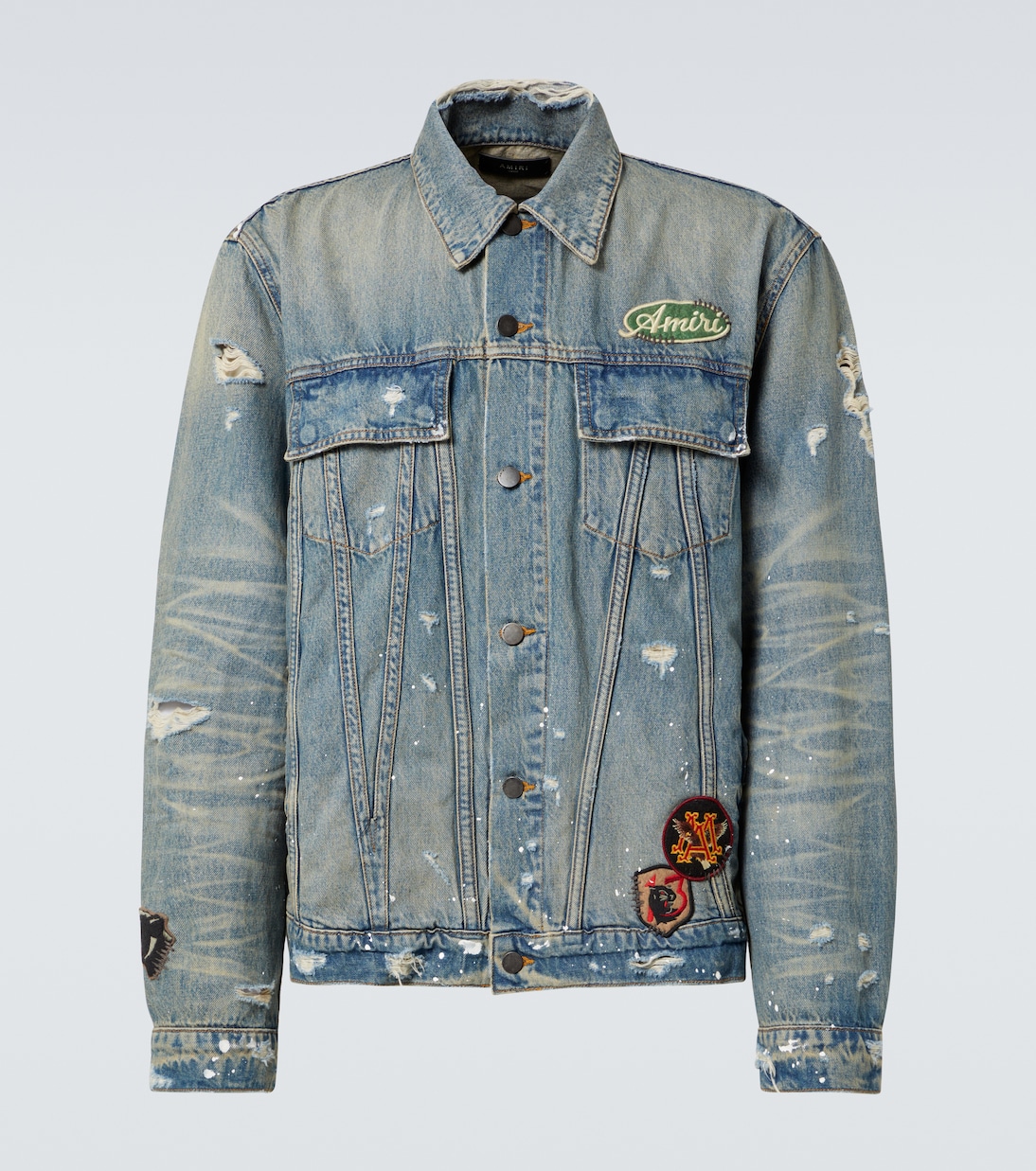 Vintage Pegasus distressed denim jacket | Amiri