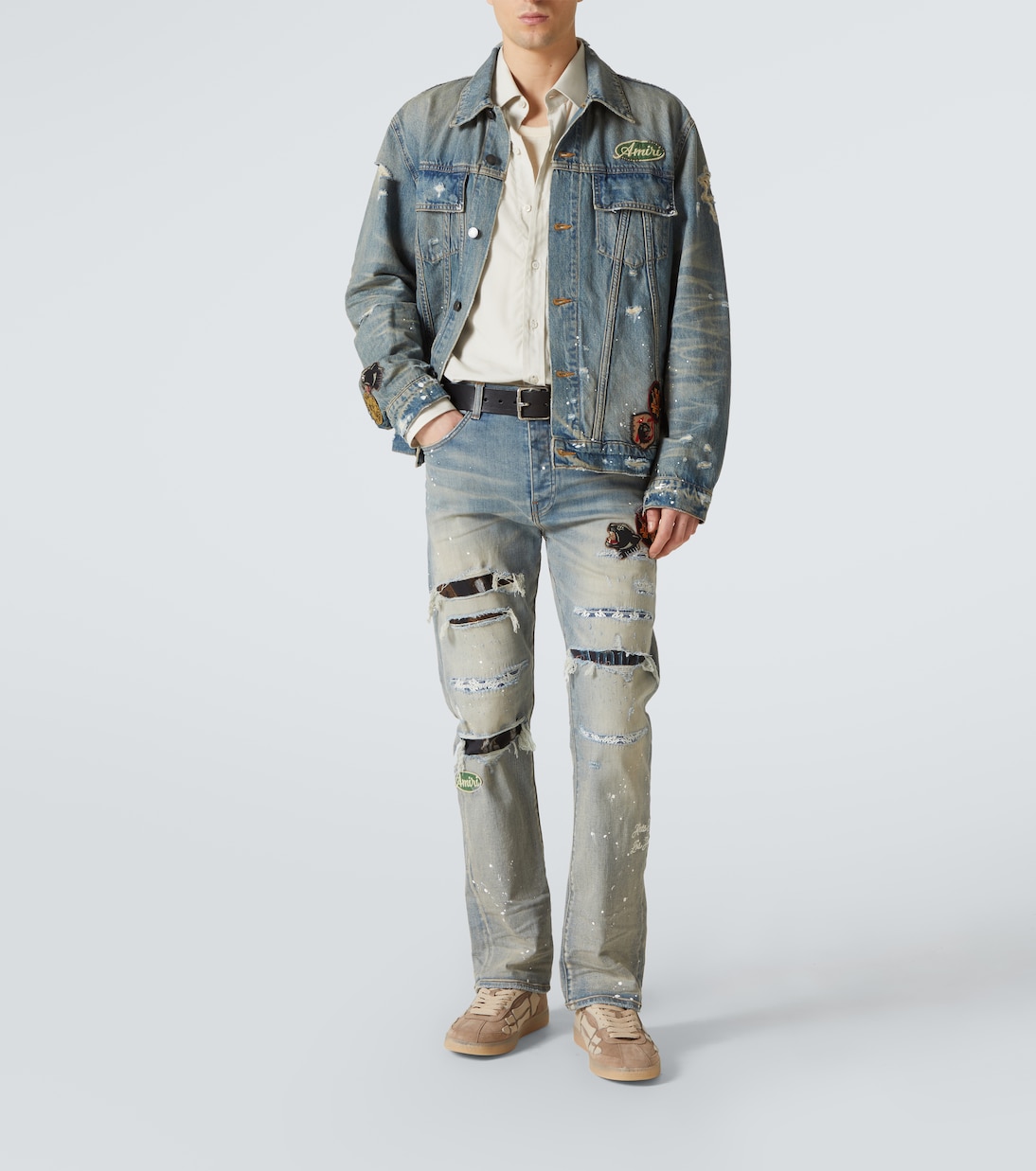 Vintage Pegasus distressed denim jacket | Amiri