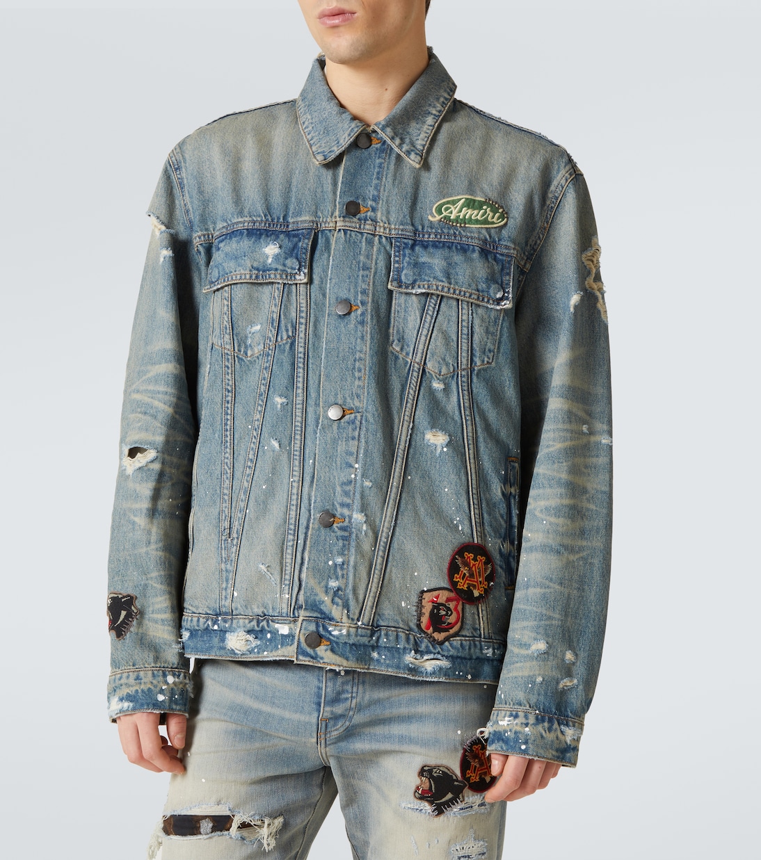 Vintage Pegasus distressed denim jacket | Amiri