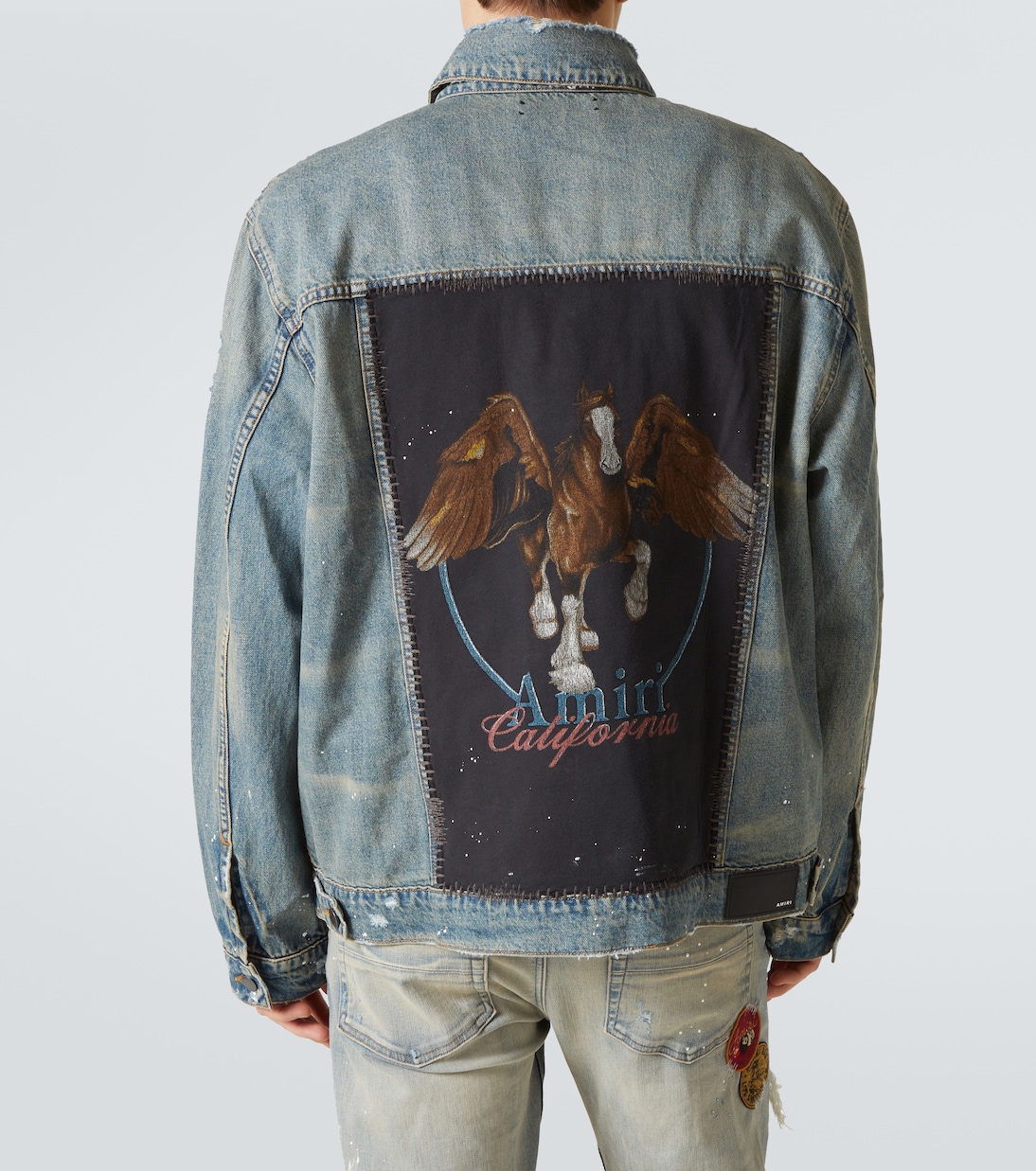 Vintage Pegasus distressed denim jacket | Amiri