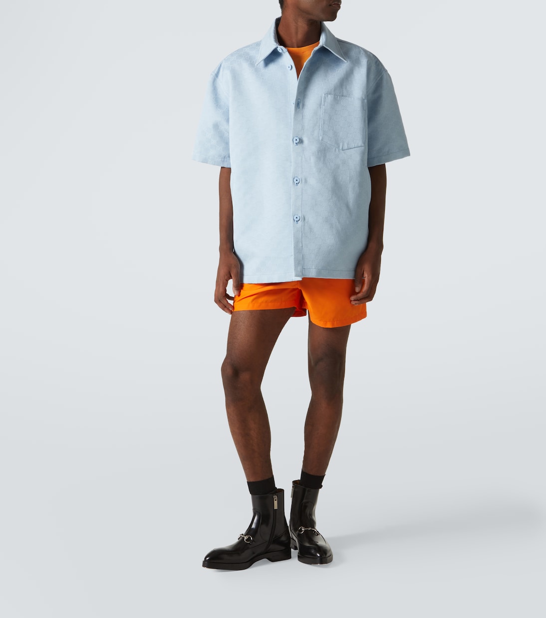 Camicia bowling in jacquard GG di cotone | Gucci