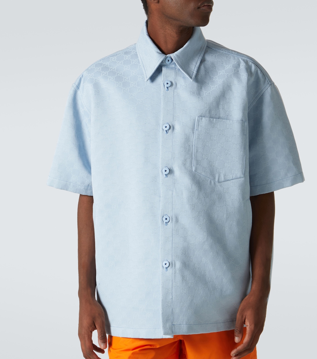 Camicia bowling in jacquard GG di cotone | Gucci
