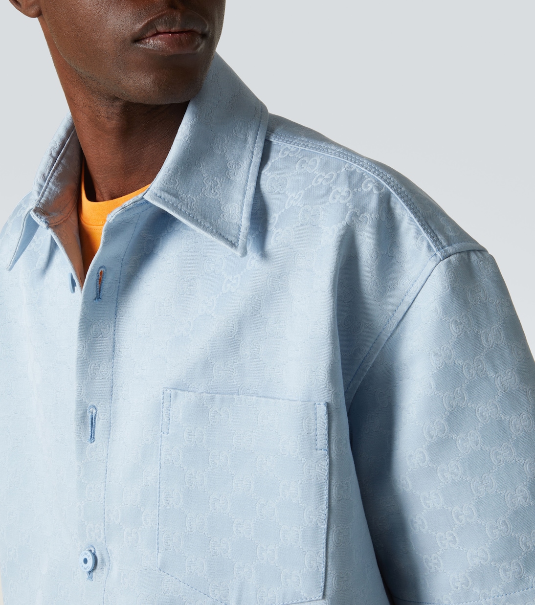 Camicia bowling in jacquard GG di cotone | Gucci