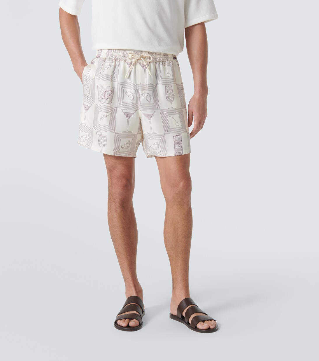 Bay printed silk twill shorts | Loro Piana