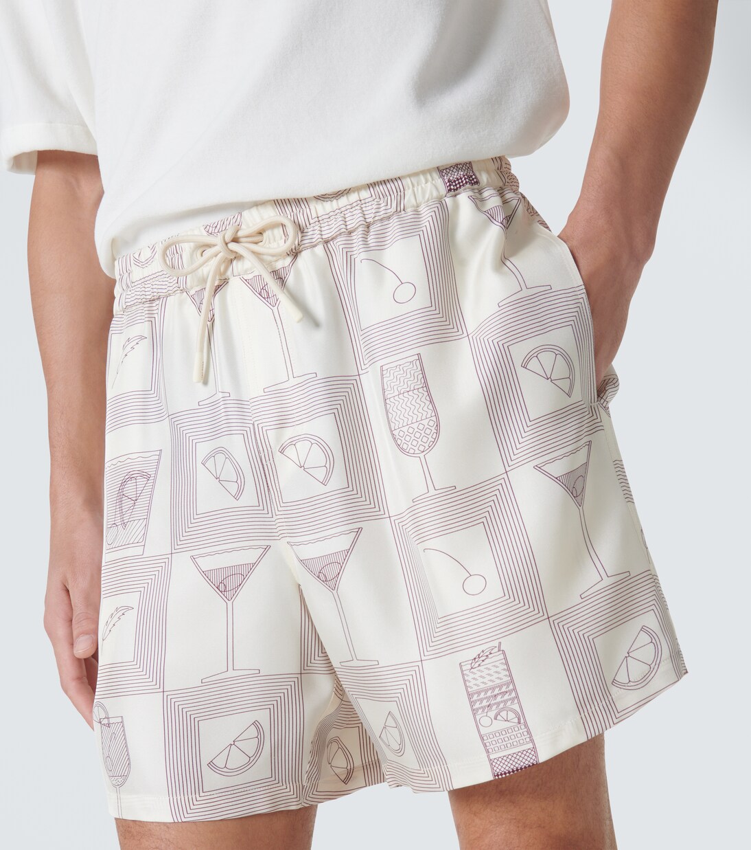 Bay printed silk twill shorts | Loro Piana