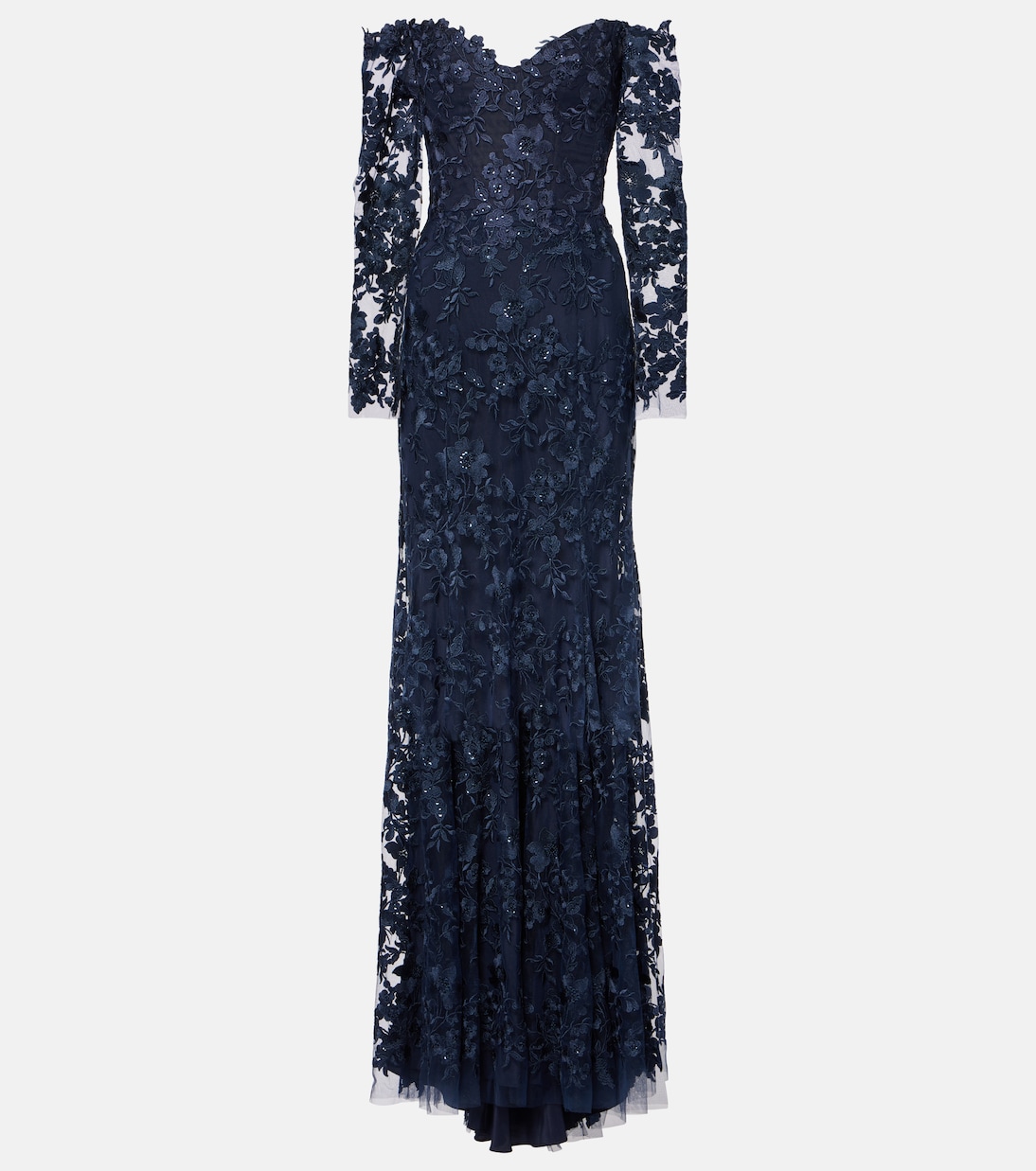 Bestickte Robe aus Tüll | Monique Lhuillier