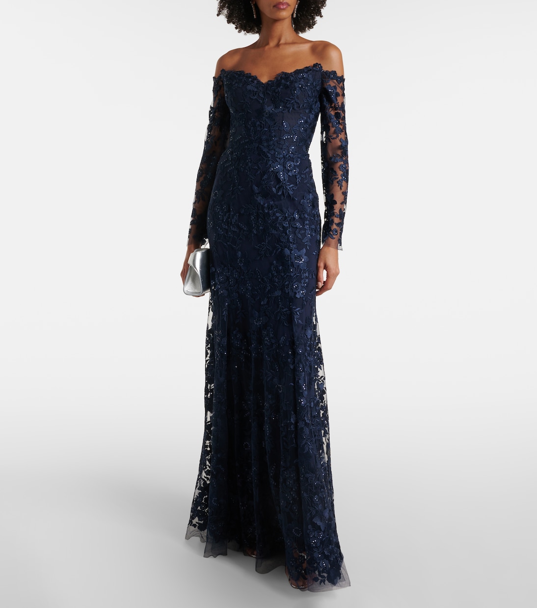 Bestickte Robe aus Tüll | Monique Lhuillier