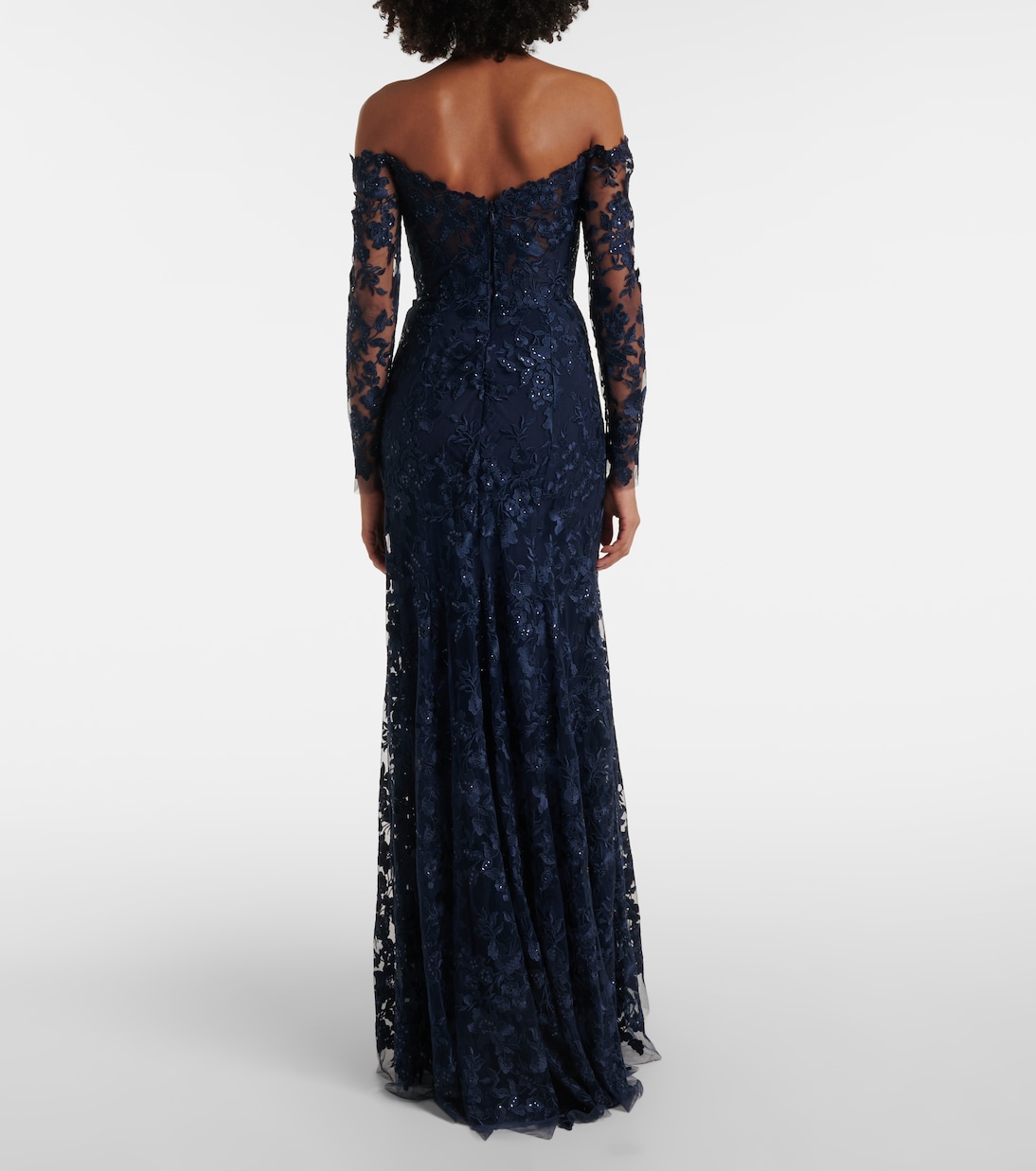 Bestickte Robe aus Tüll | Monique Lhuillier