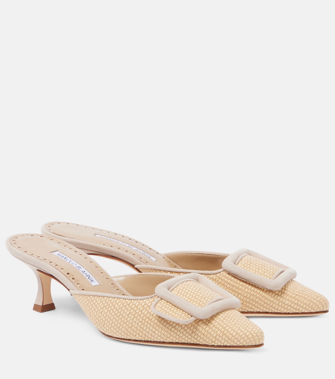 Mules Maysale 50 en raphia | Manolo Blahnik