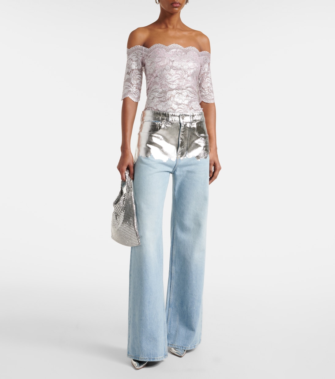 Jeans a gamba larga metallizzati | Rabanne