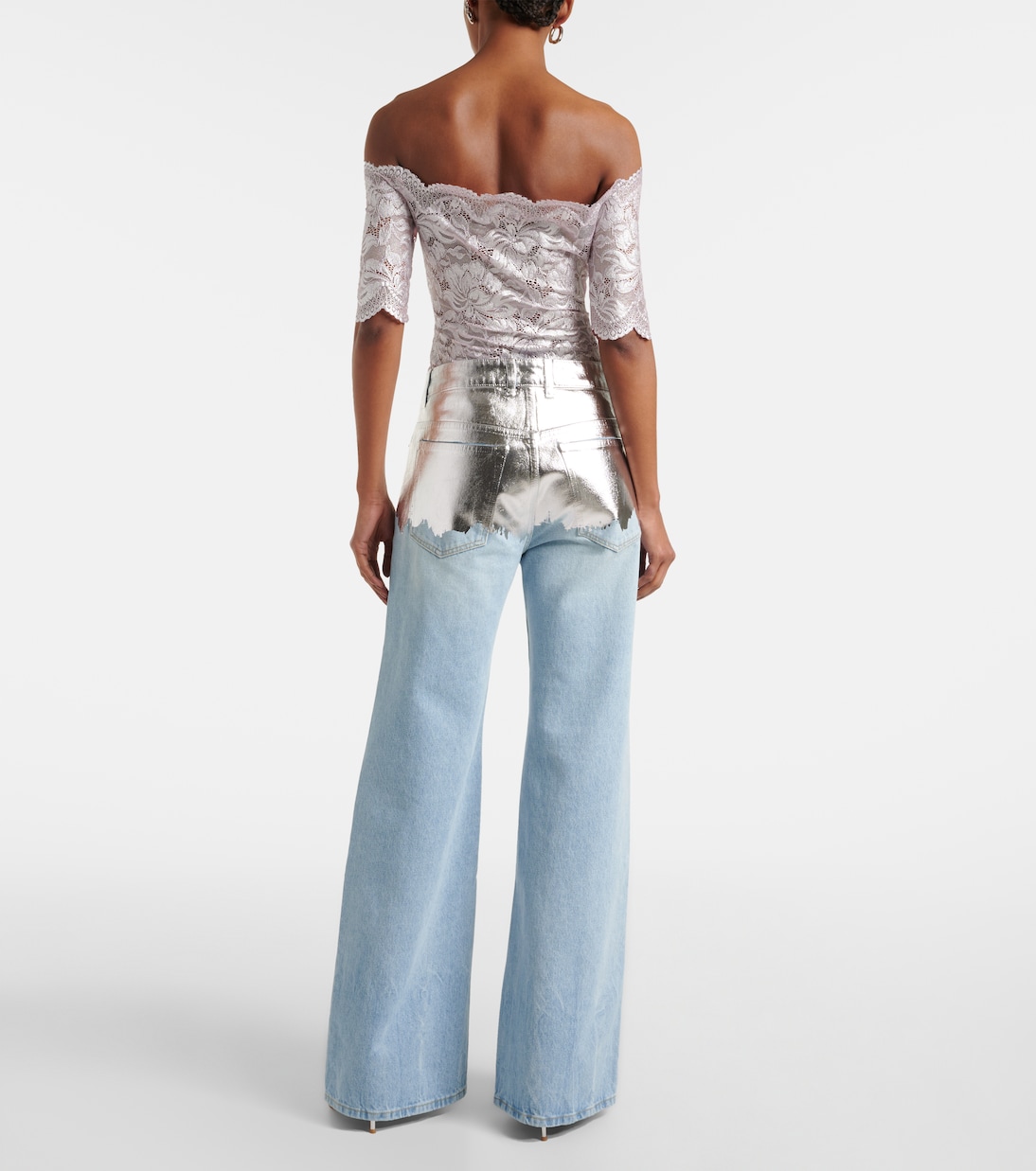 Jeans a gamba larga metallizzati | Rabanne