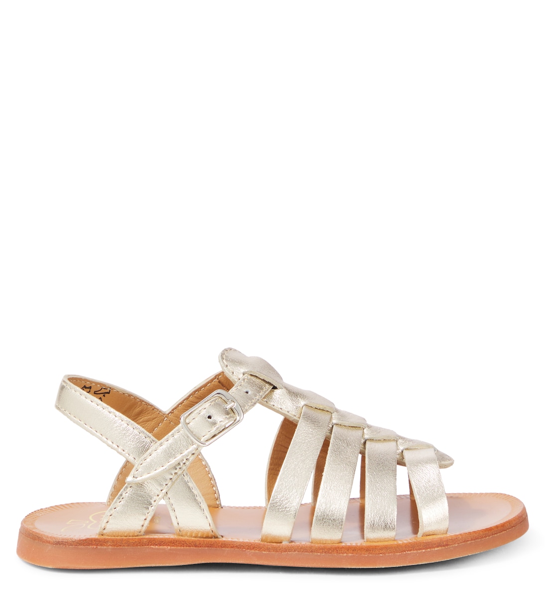 Sandalen Plagette Strap aus Metallic-Leder | Pom d'Api