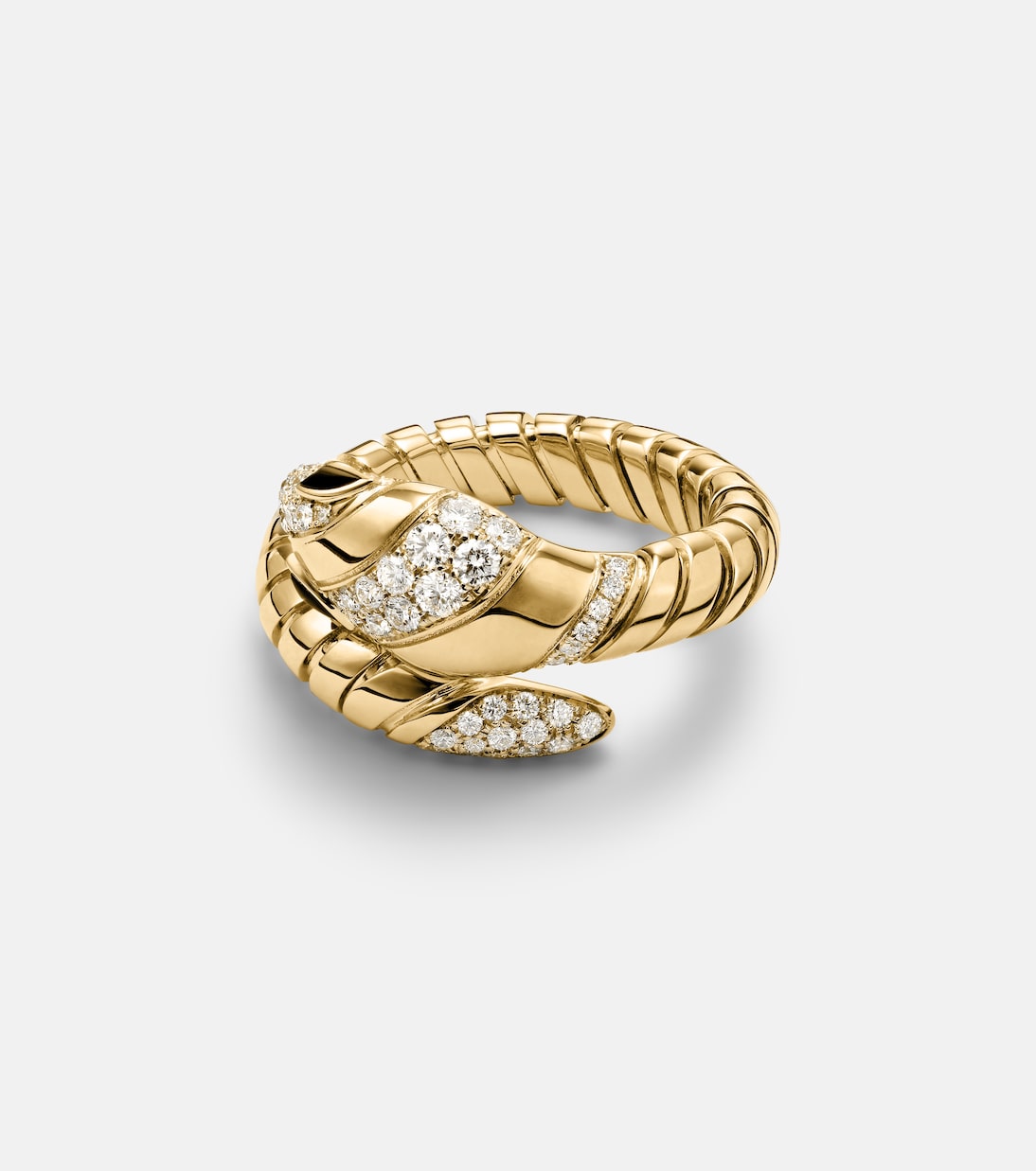 Bague Serpenti Tubogas en or 18 ct, diamants et onyx | Bvlgari