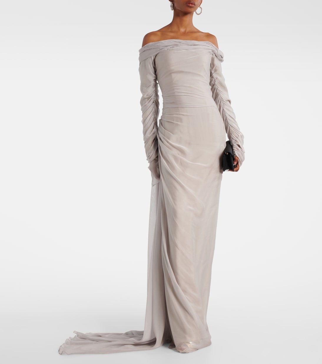 Off-Shoulder-Robe aus Seide | Marmar Halim