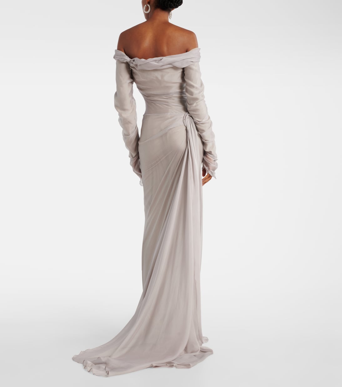 Off-Shoulder-Robe aus Seide | Marmar Halim