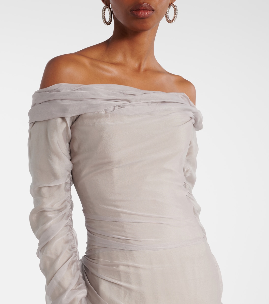 Off-Shoulder-Robe aus Seide | Marmar Halim