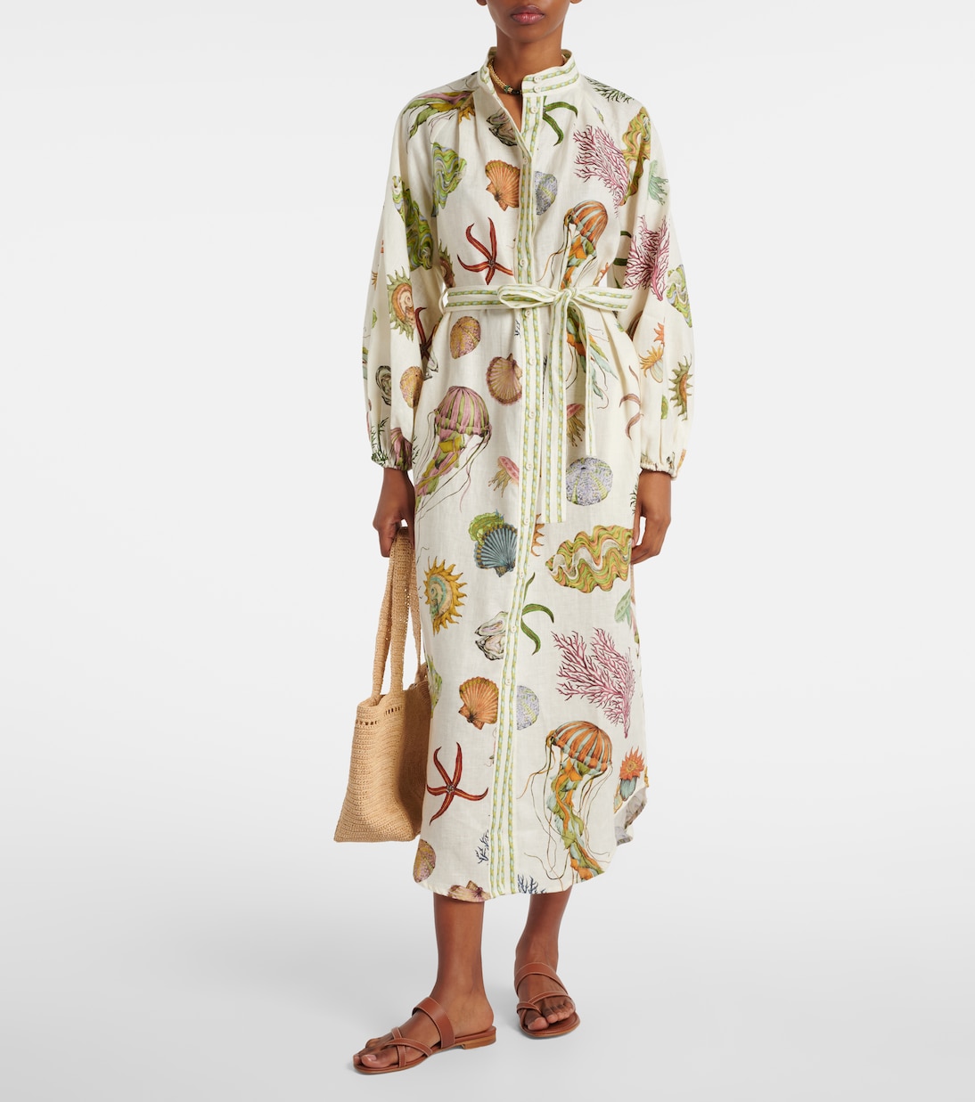 Abito midi Sea in lino | Alémais