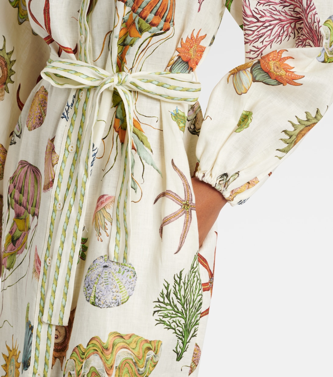 Abito midi Sea in lino | Alémais
