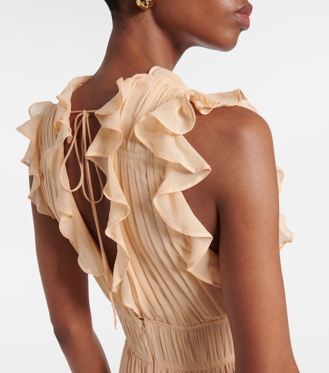 Abito lungo Florella in seta con ruches | Ulla Johnson