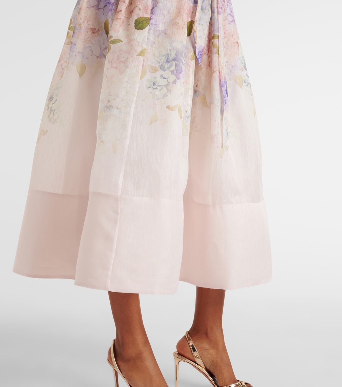 Robe Dawning en lin et soie à fleurs | Zimmermann