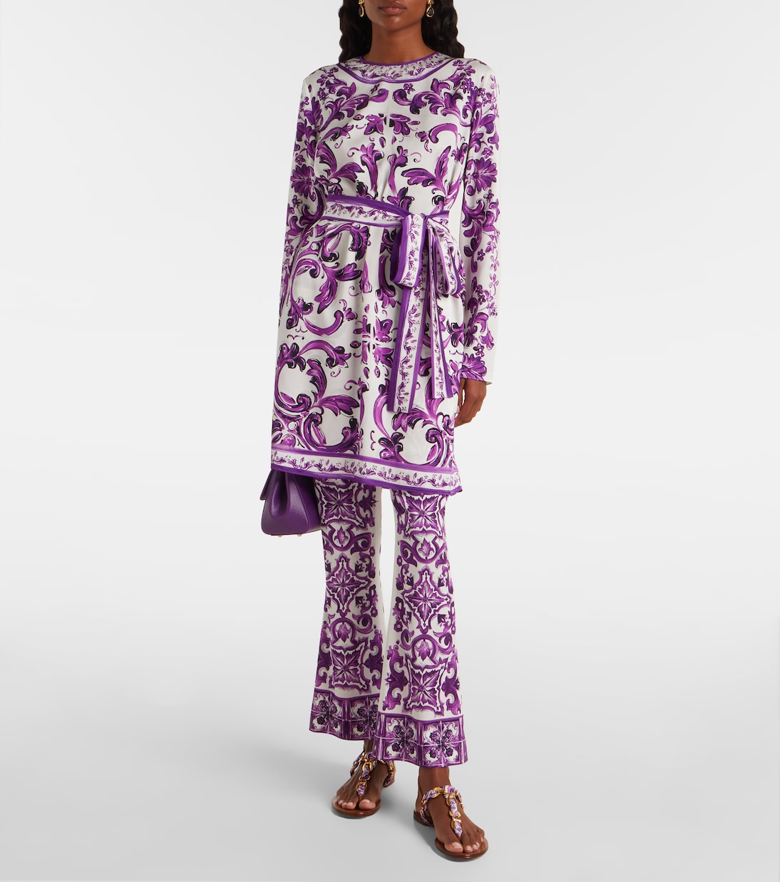 Majolica真丝混纺喇叭裤 | Dolce&Gabbana