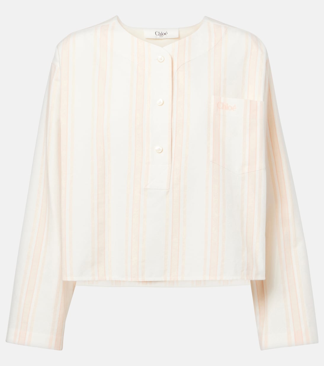 Top raccourci rayé en coton | Chloé