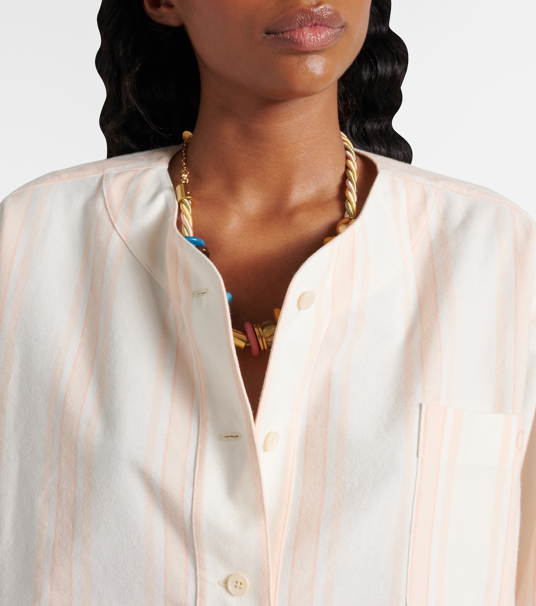 Top raccourci rayé en coton | Chloé