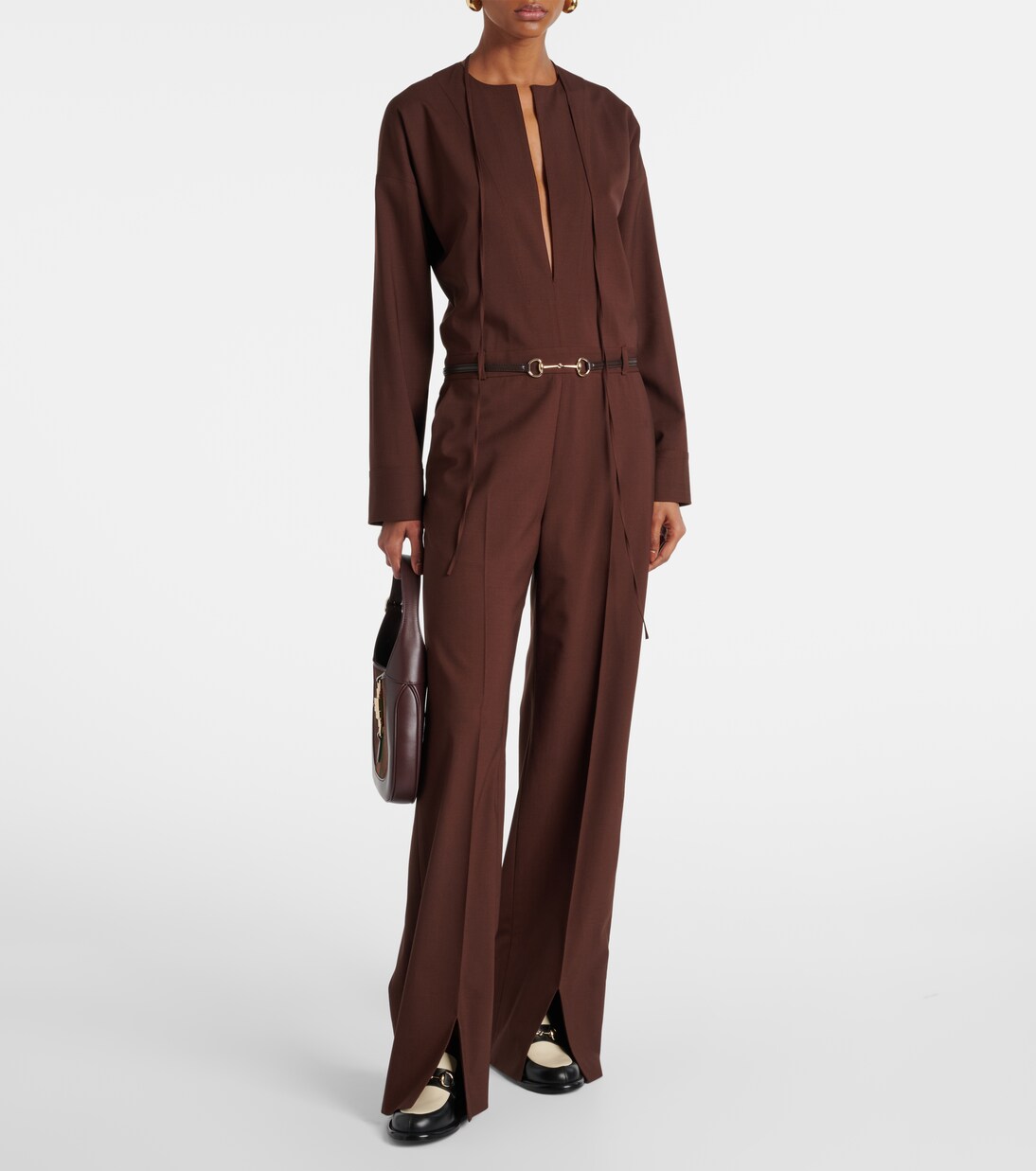 Horsebit wool-blend jumpsuit | Gucci