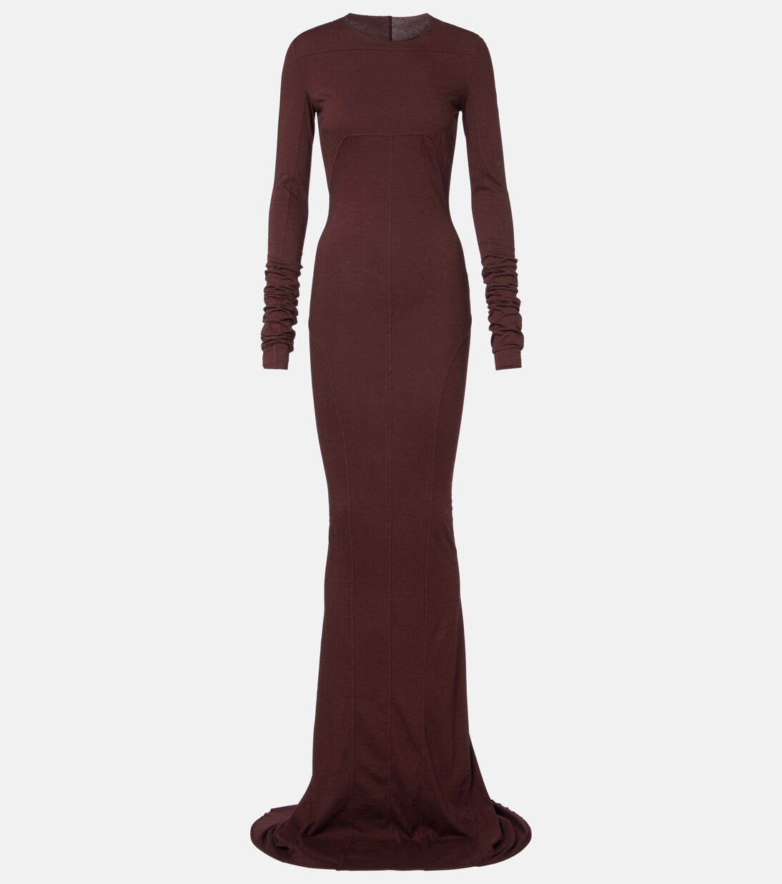 Vestido largo DRKSHDW Simple Edfu de jersey de algodón | Rick Owens