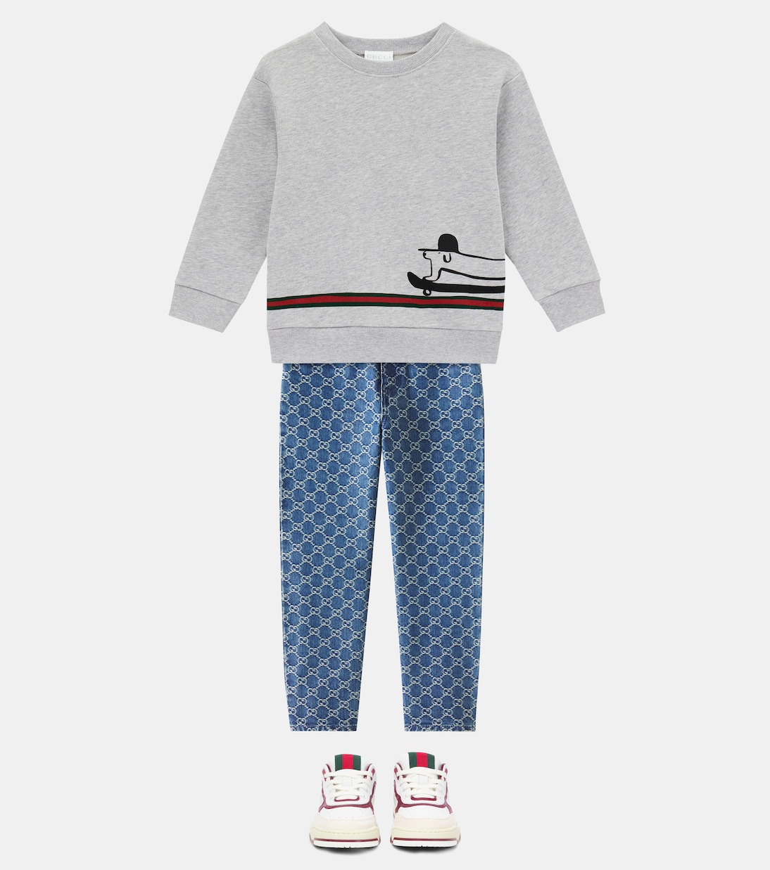 x Euan Roberts printed cotton fleece sweatshirt | Gucci Kids