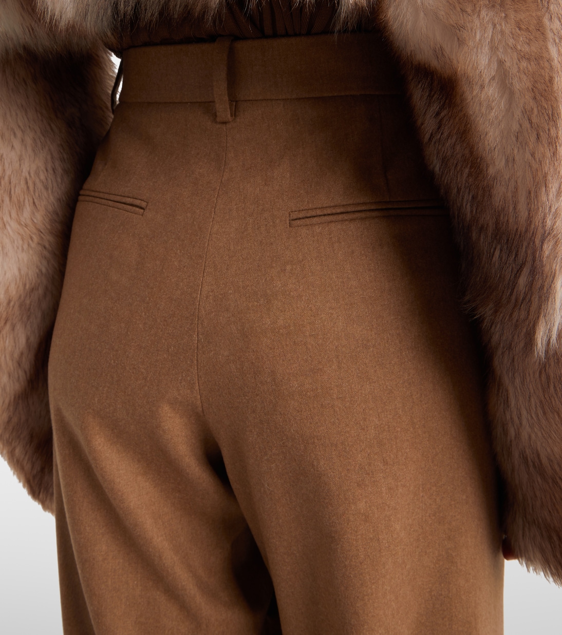 August high-rise wool straight pants | Khaite