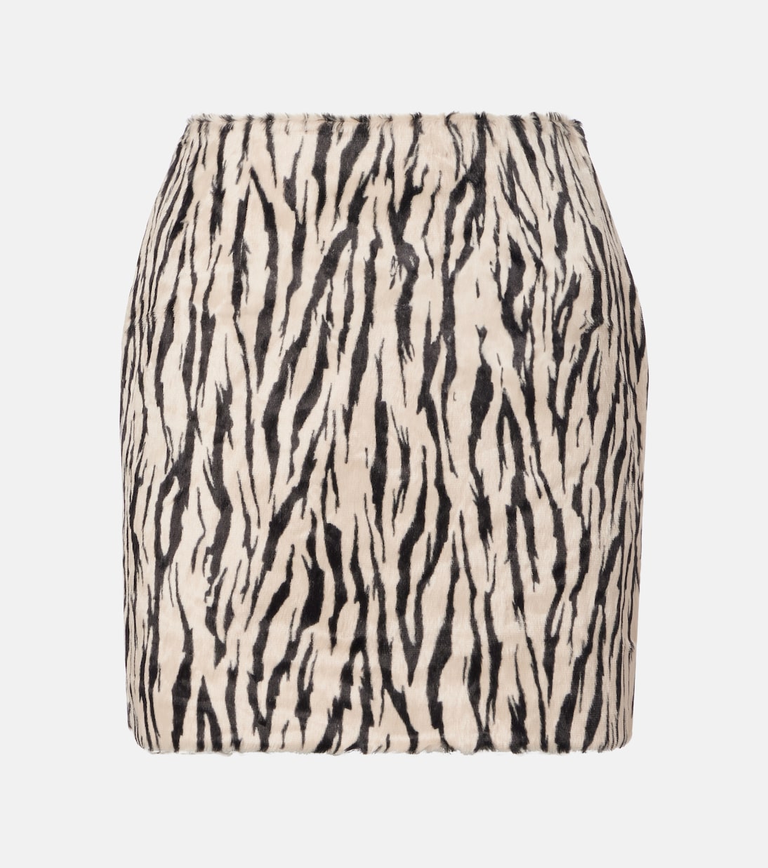 Printed faux fur miniskirt  | Rotate