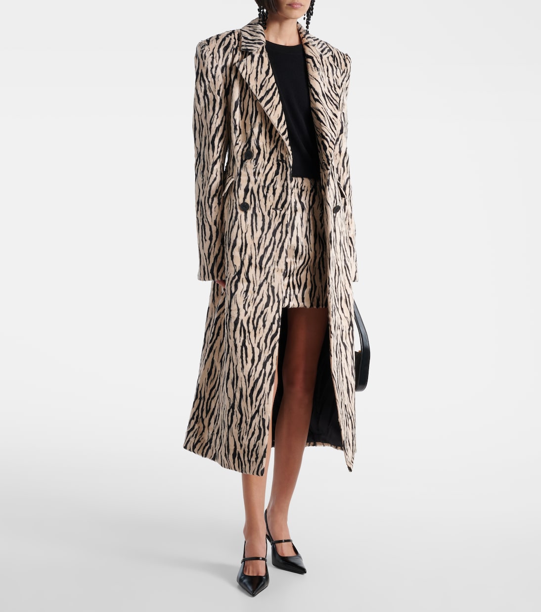 Printed faux fur miniskirt  | Rotate