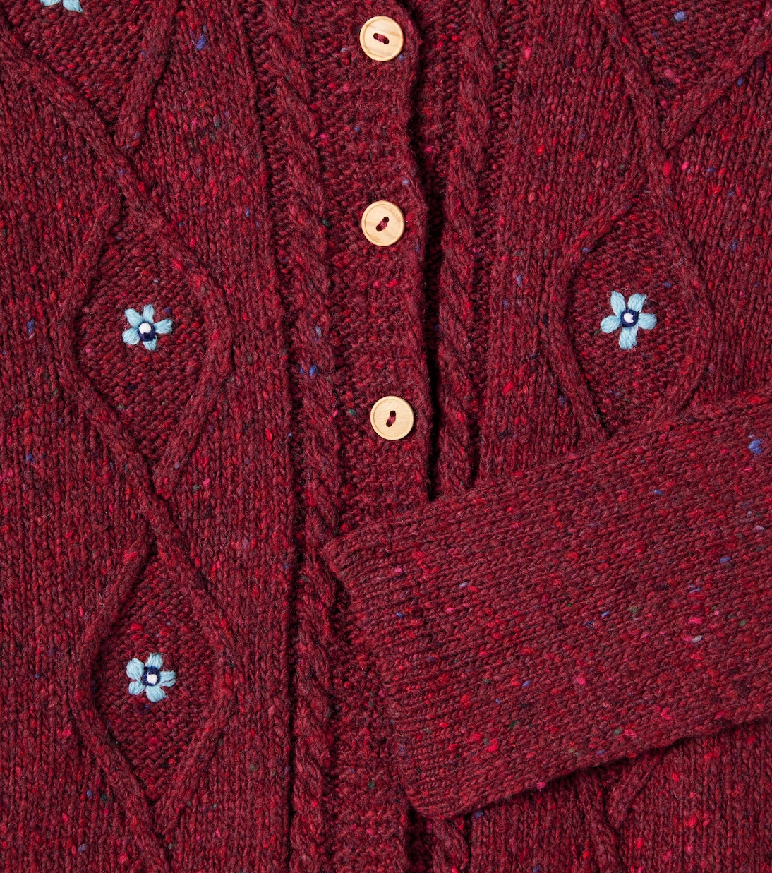 Denali cable-knit wool-blend cardigan | La Coqueta