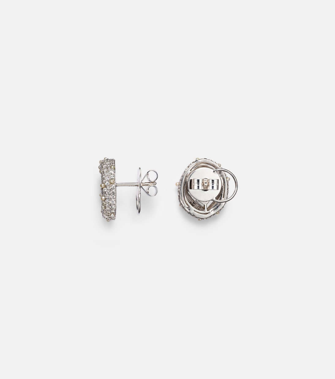 18kt white gold ring with diamonds and enamel | Kamyen