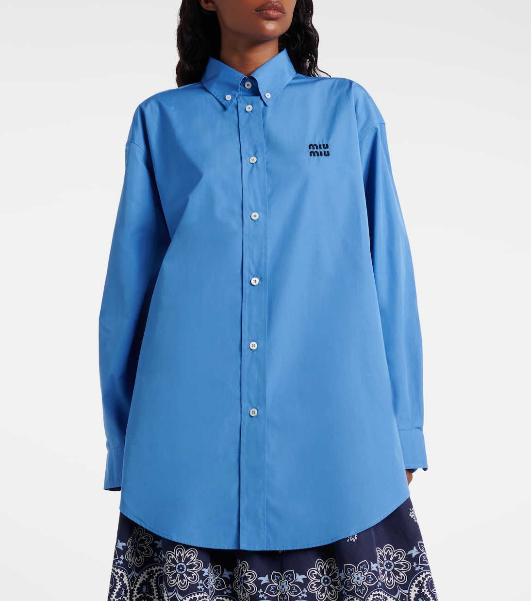Cotton poplin shirt | Miu Miu
