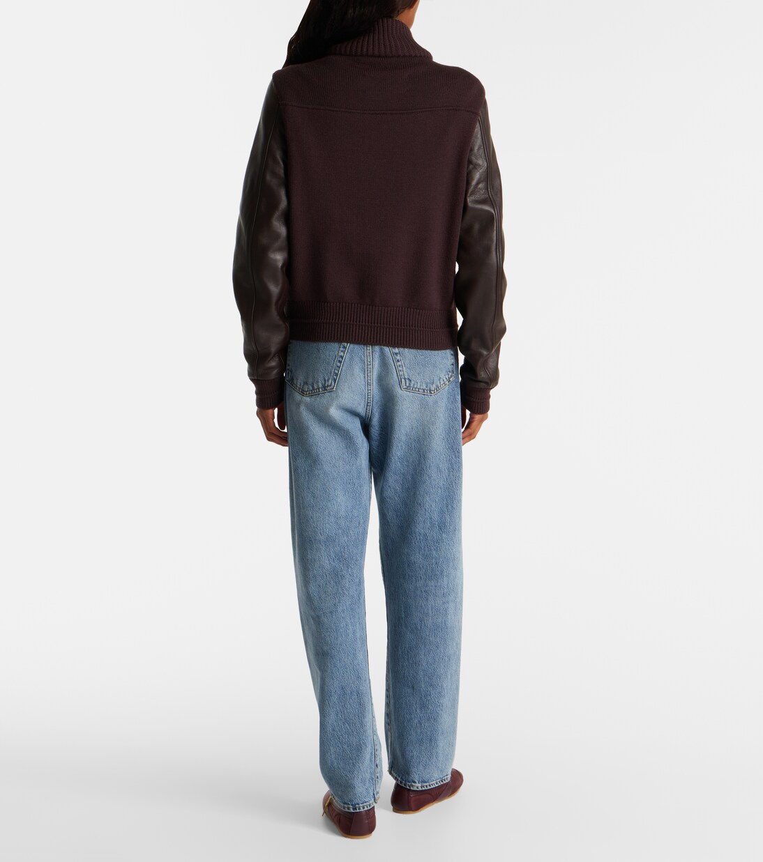 Elenora wool-trimmed leather jacket | Proenza Schouler