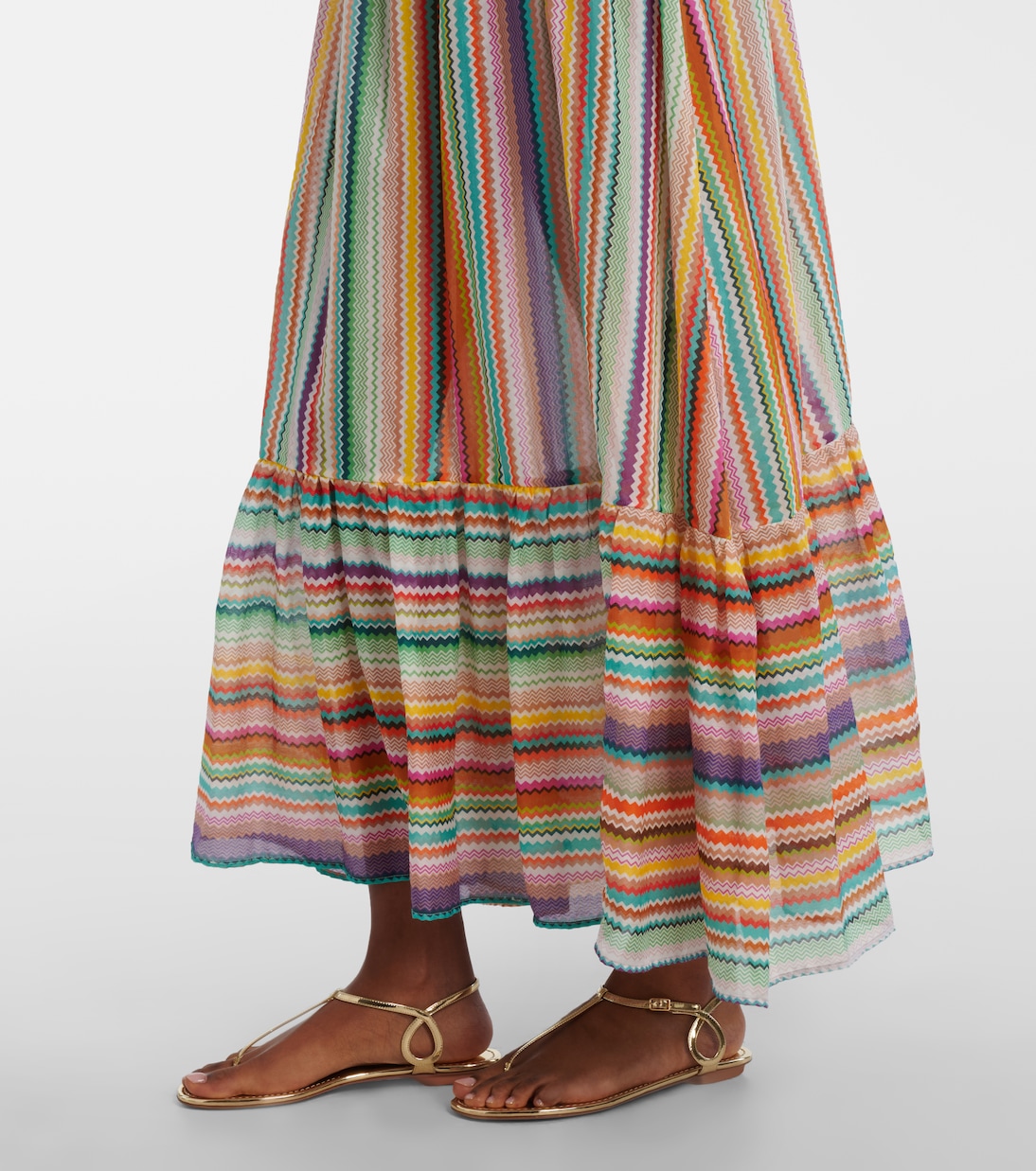 Zigzag cotton and silk maxi dress | Missoni
