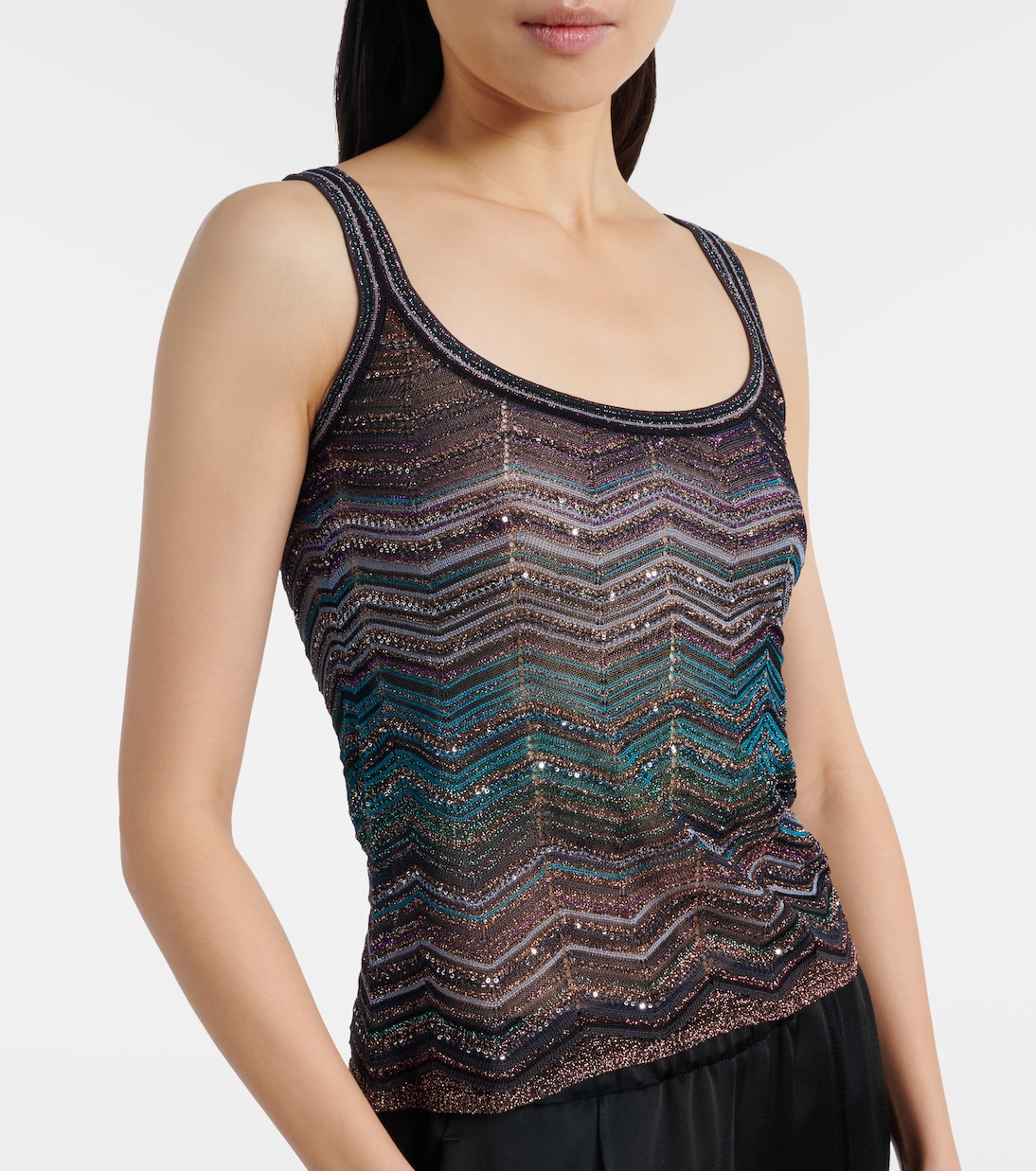 Top Zig Zag aus Lamé | Missoni