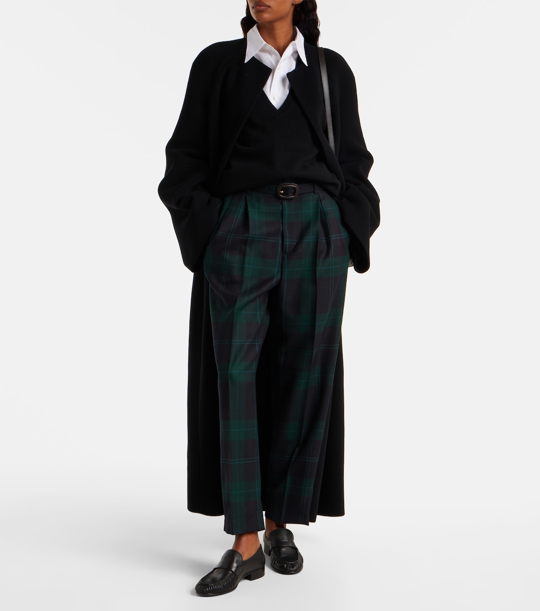 Belted checked high-rise wool tapered pants | Polo Ralph Lauren