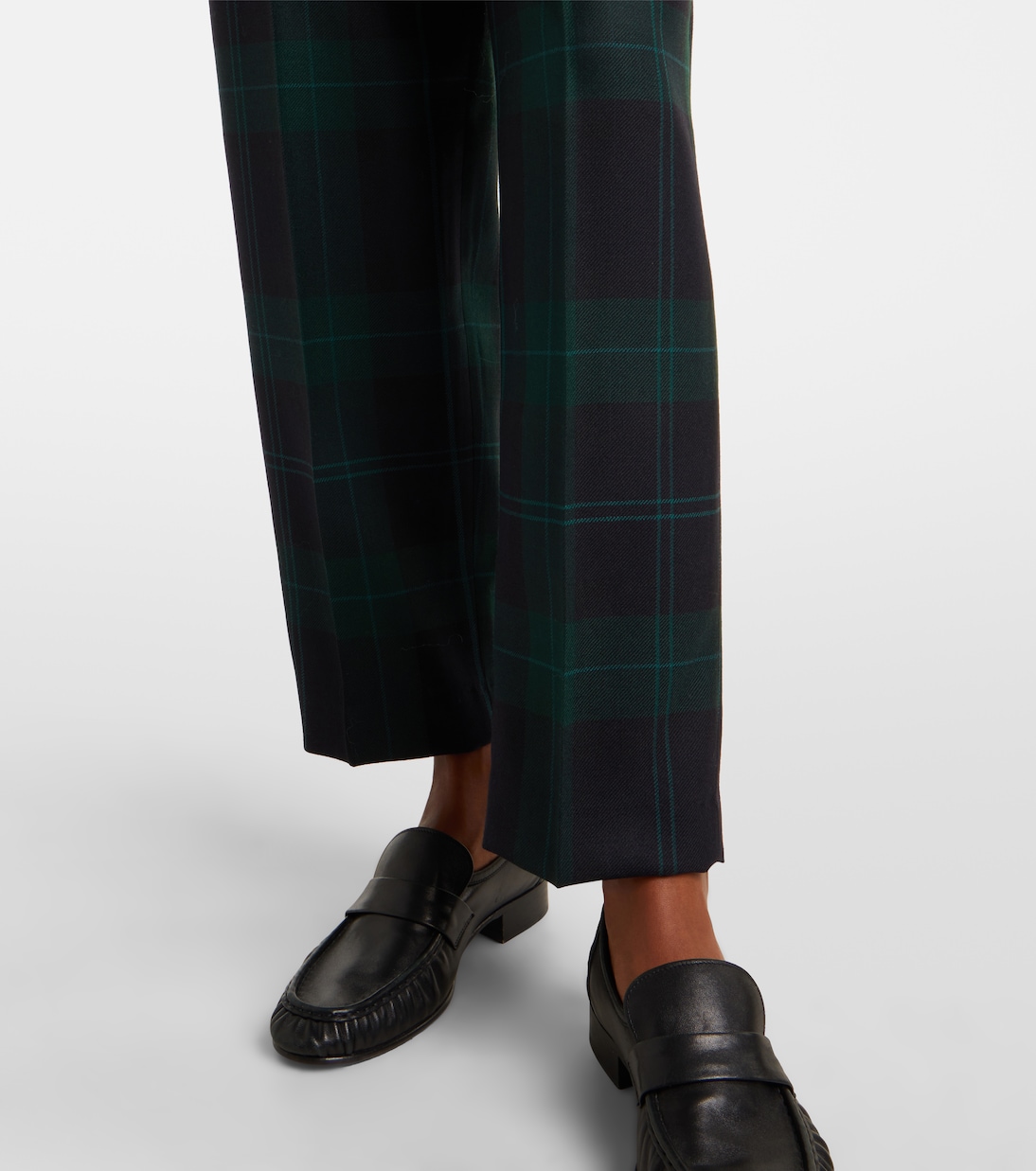 Belted checked high-rise wool tapered pants | Polo Ralph Lauren