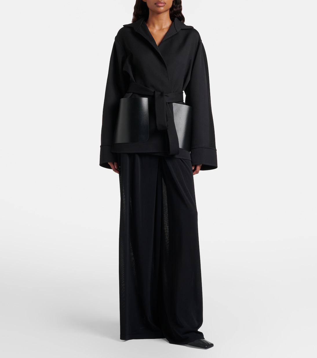 Jacke aus Schurwolle mit Leder | Alaïa