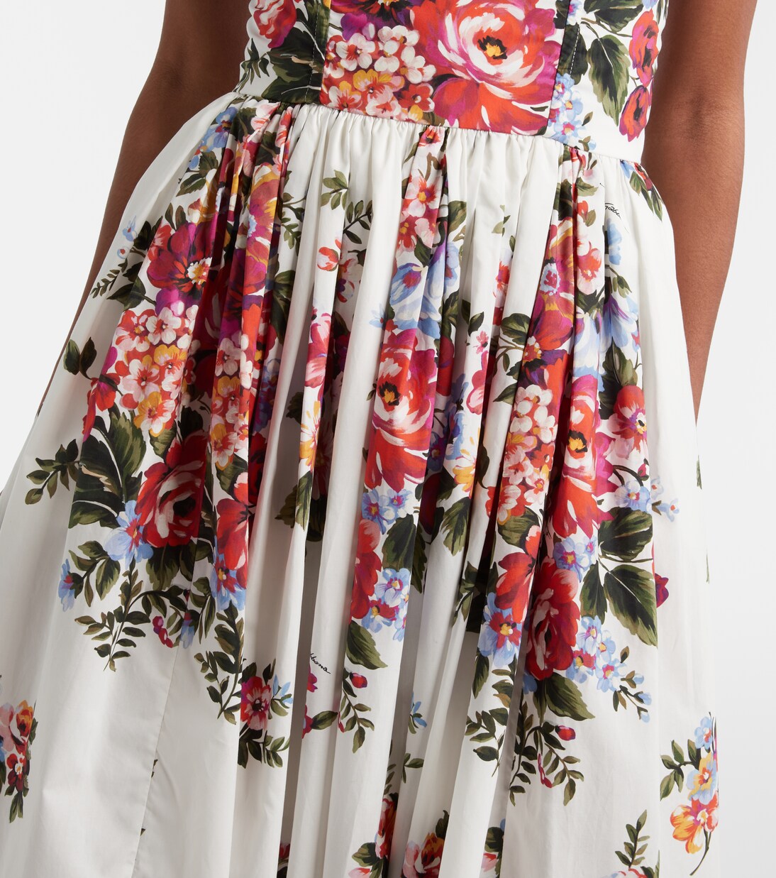 Floral cotton bustier dress | Dolce&Gabbana
